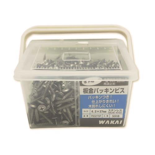 

Wakai Sangyo Sheet Metal Packing Screws, Stainless Steel (SUS-410), 4.3 x 27mm, Pack of 500, PS027SP