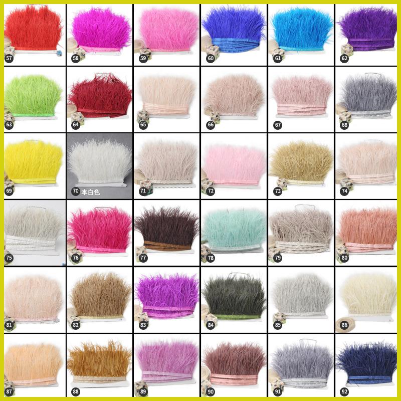 Feather1 Meter Fluffy Ostrich Feather Satin Trim Cloth Sideband 8-10cm Ribbon Fringe Suitable for Skirts / Dresses / Apparel Party DIY