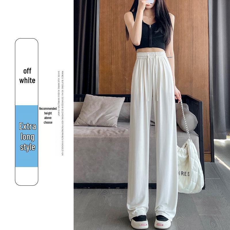 Women's High-Waist Straight-Leg Pants - European Cotton Velvet, Slimming and Drapey for Spring and Autumn 2025