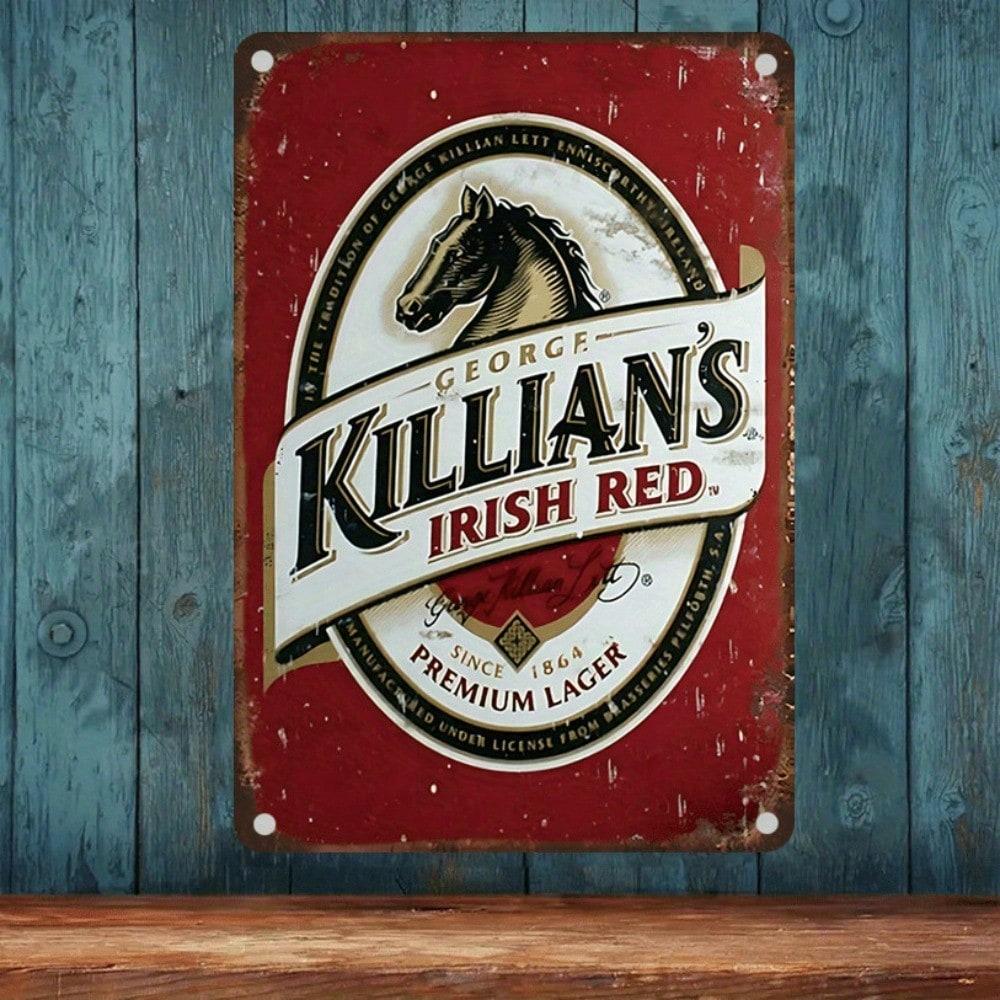 Винтажная металлическая жестяная табличка George Killian Irish Red Ретро Бар Настенный Декор 8x12 Дюймов 20x30