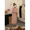 Korean-Style Thick Knit Hooded Sweater Dress for Women - Soft, Loose, Perfect for Autumn and Winter