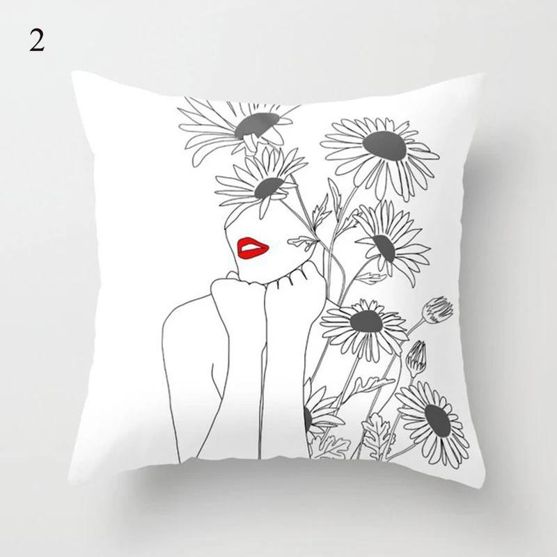 Anpassbarer Kissenbezug Heimdeko Kissenbezug Neu Schwarz und Weiß Geometrischer Kissenbezug Dekokissenbezug