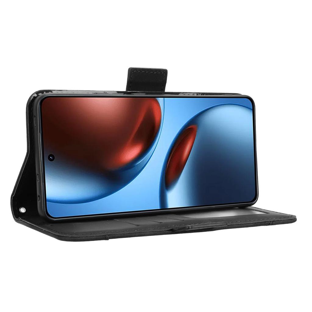 Für Realme GT7 5G (China)/Realme GT 7 5G Lederhülle Handy-Brieftaschen-Hülle mit mehreren Kartenfächern