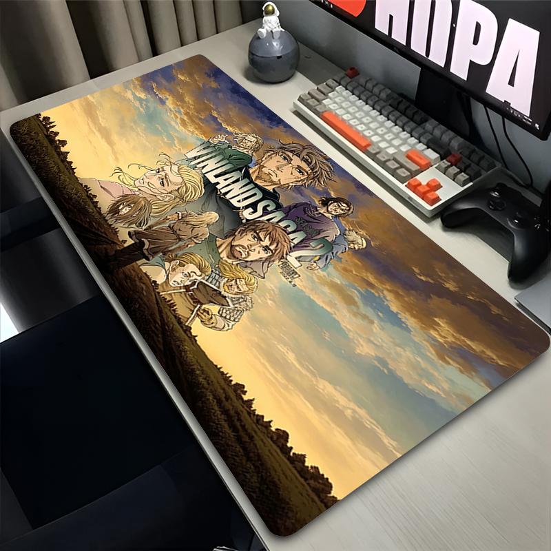 Beliebte Anime Mauspads PC Computer Gaming Zubehör Vinland Saga Große Schreibtischunterlage Naturgummi Mauspads Gamer Tastaturmatte