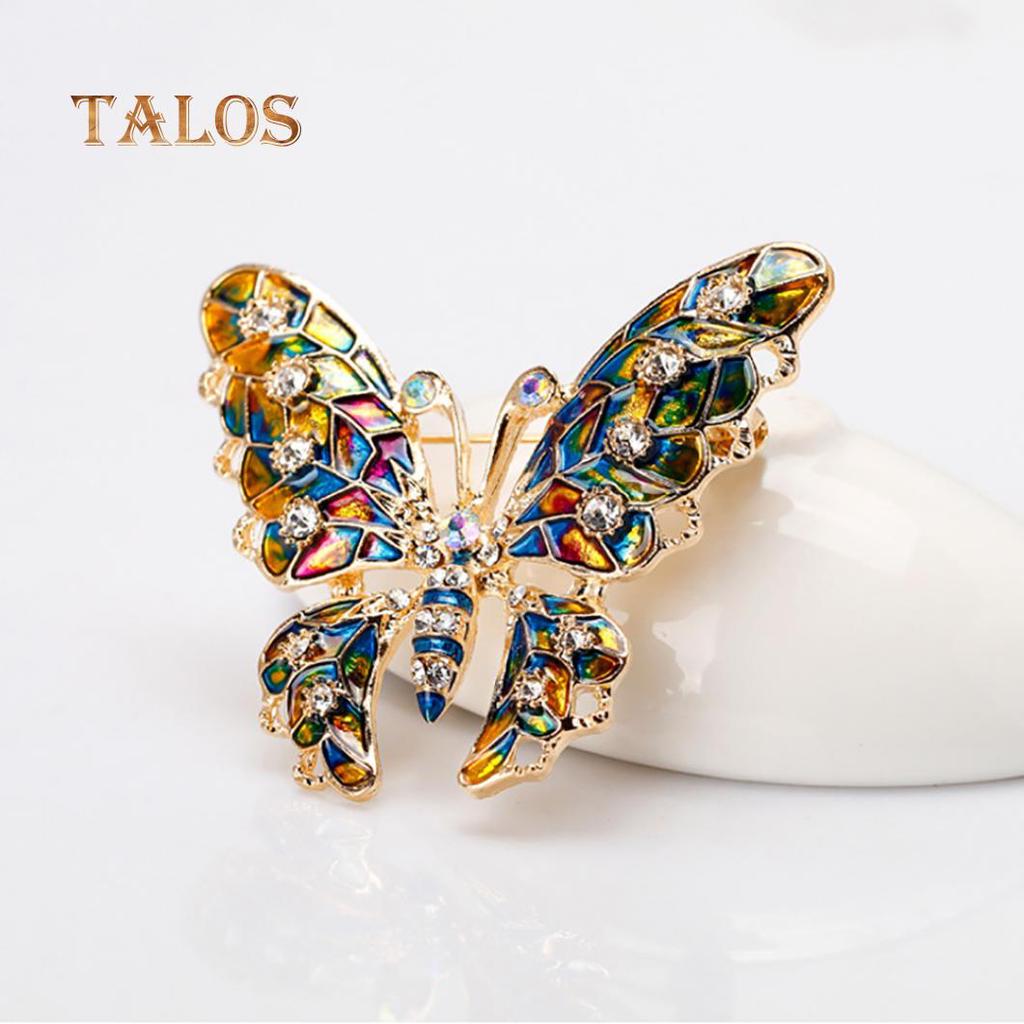Butterfly Crystal Stone Colorful Metal Lapel Brooch Pin Fashion Jewelry Women Gift