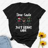 Dear Santa Just Bring Wine TShirt Funny Christmas Unisex Clothing Graphic T Shirts Street Fashion Shirts For Unisex Crewneck Tops