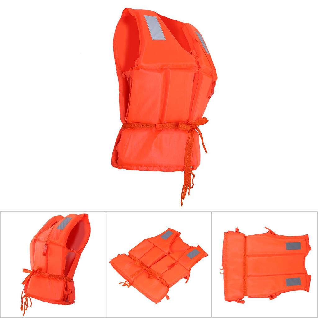 Gilet di salvataggio Nuoto Nautica Spiaggia Esterno Aiuto per la sopravvivenza Giacca con fischietto Adulto Arancione