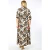 Flower Patterned Long Arm Sliped Shooting Dress