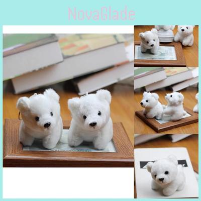 Adorable Polar Bear Plush Keychain Soft White Bear Stuffed Animal Ornament