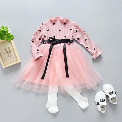 MOMKER Toddler Baby Kid Girls Stripe Rabbit Patchwork Skirt Princess Dresses Clothes