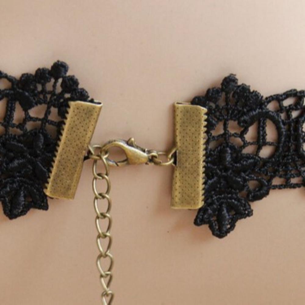 Gothic Black Lace Choker Necklace Halloween Collar Choker Steampunk Party Jewelry
