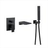 Tuqiu Gray Bathtub Shower Faucet Set Brass Bath & Shower Faucet Bathtub Faucet Mixer With Handheld Waterfall Bathtub Tap Black