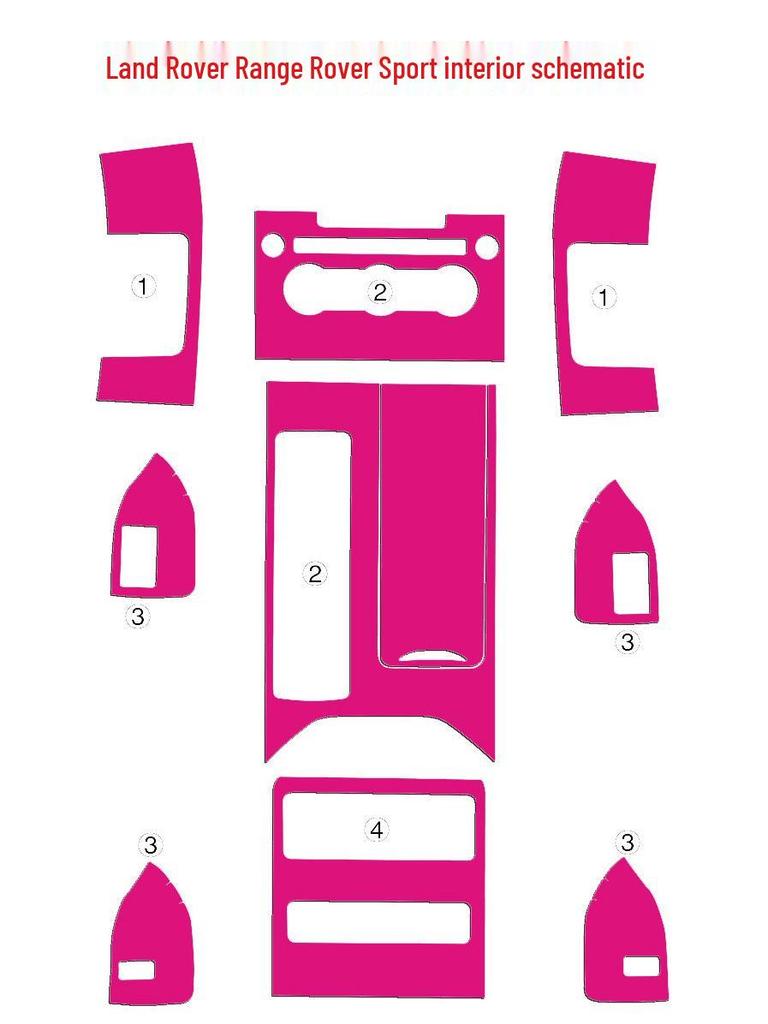 Carbon Fiber Interior Stickers for Range Rover Sport: Center Console, Gear Shift, Window Lift Decoration