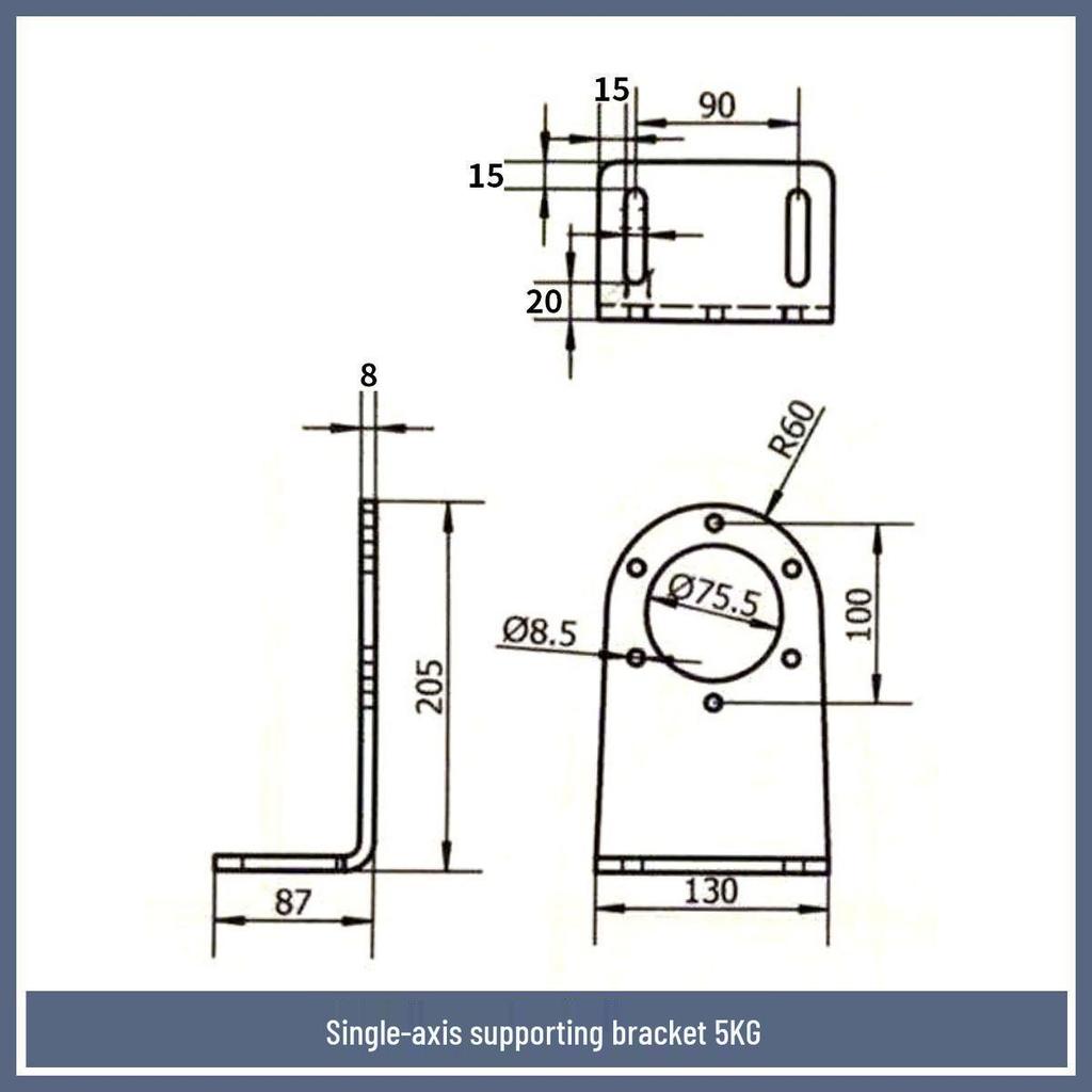 0.6KG-40KG Magnetic Powder Brake and Clutch Bracket, Single/Double Axis