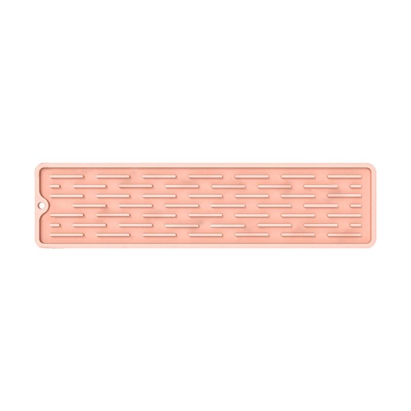 Силиконовая подставка для сушки посуды на кухонную столешницу термостойкая нескользящая коврик для сушки розовый 667₽