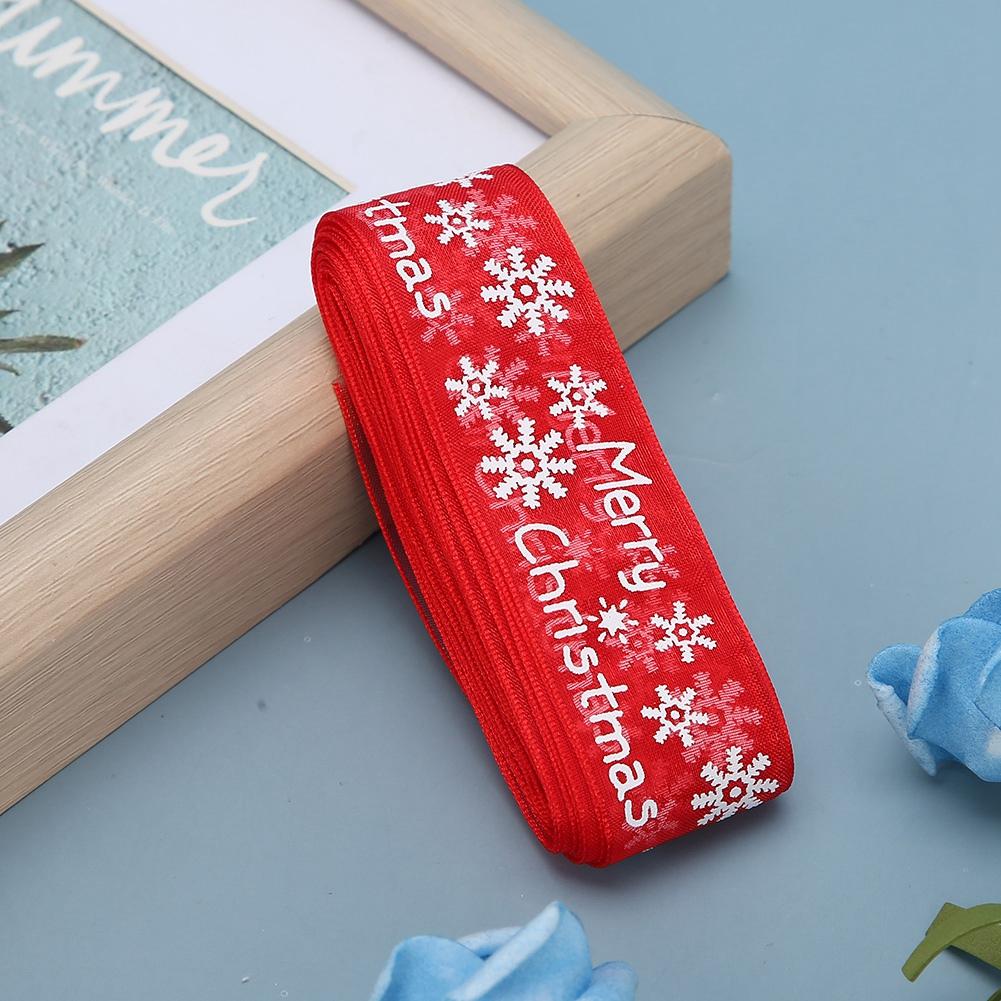 25mm 5Yards Printed Flowers Christmas Ribbon    Sewing Gifts Packing Belt Decoration