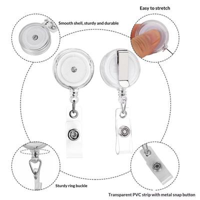 Retractable Badge Reels With Heavy Duty Belt Clip Smooth Retraction For Nurses Office Staff Students Use