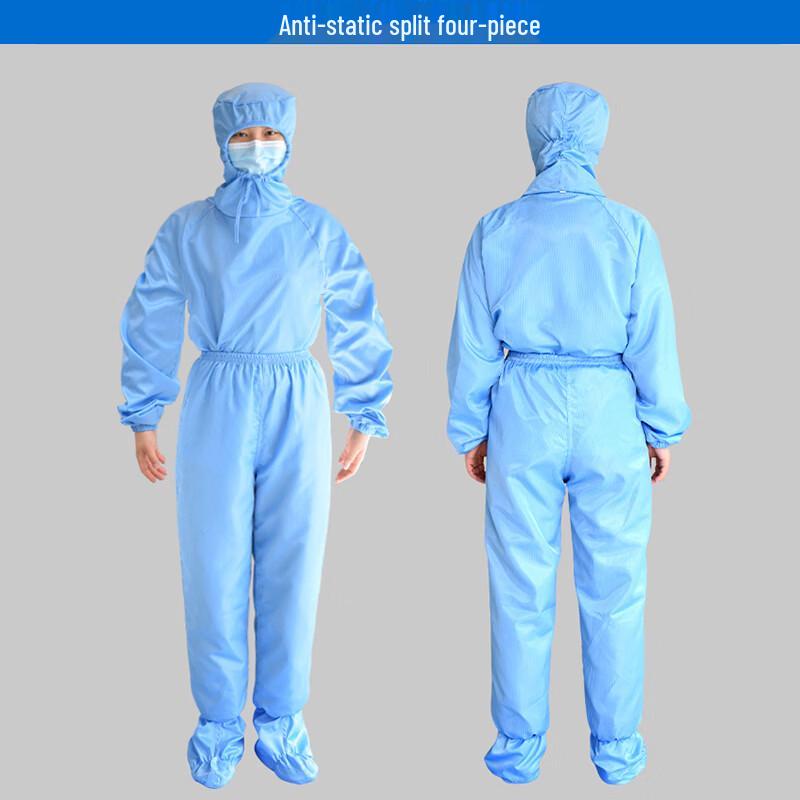 Sanhe Anti-static Split Cleanroom Suit with Hood and Foot Covers M