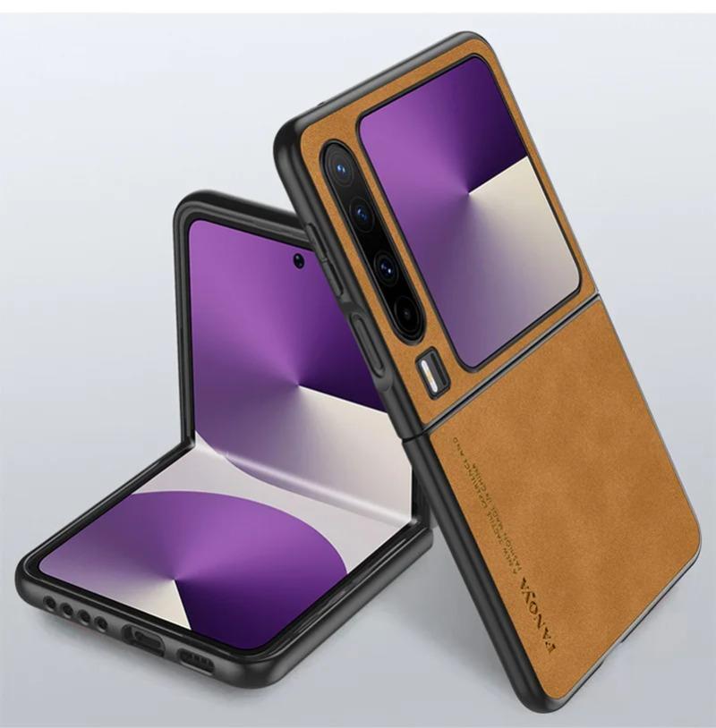 

Для Huawei Pura X Роскошный кожаный складной чехол для телефона из овечьей кожи для Huawei Pura X VDE-AL00 Защитный противоударный силиконовый бампер VDE-AL00