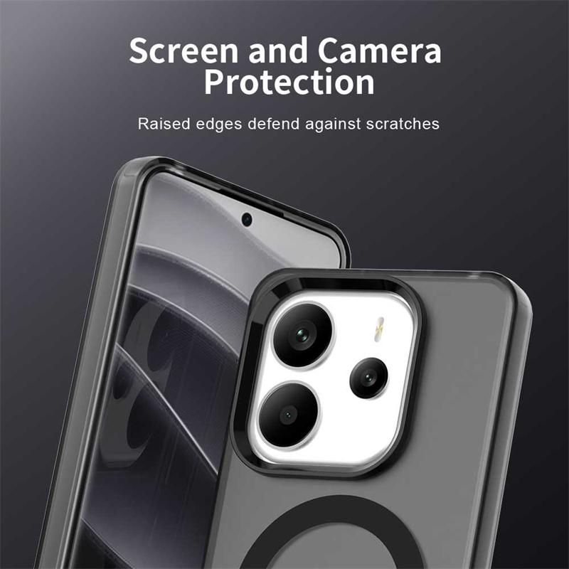 Transparent Case For Redmi Note 14 4G Case For Redmi Note 14 Magnetic Adsorption Wireless Charge Cover For Redmi Note 14 4G Case
