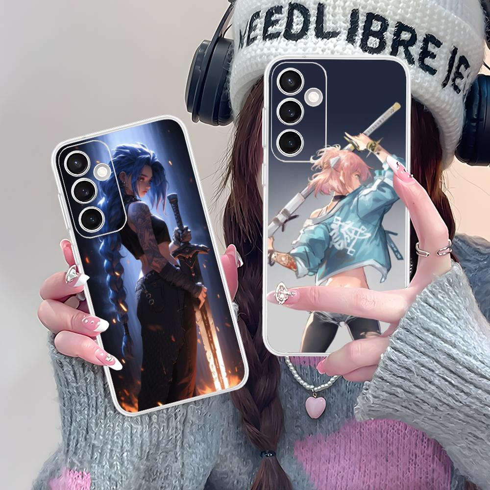Anime Girl Mobile Phone Case for Samsung Galaxy S25 S24 S23 S22 S21Plus FE Ultra Clear Colorful Cover Smartphone Cover