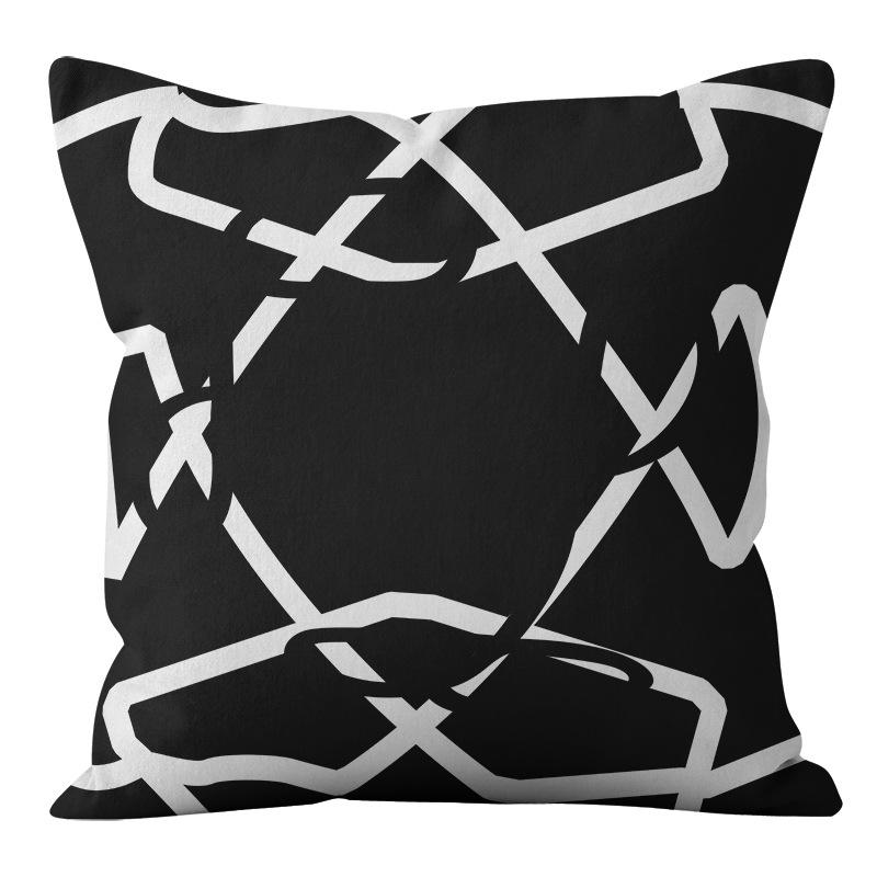 Cartoon Black and White Abstract Pattern Home Sofa Pillowcase
