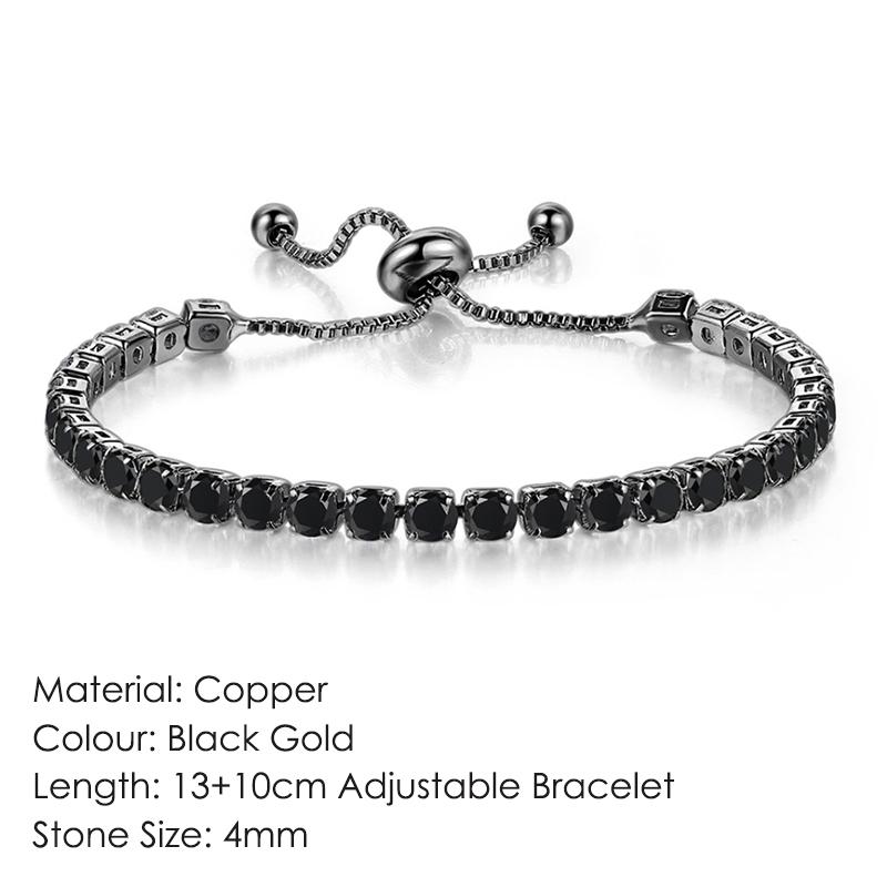 ZHOUYANG Tennis Bracelet For Women Luxury Handy Adjustable 4 Claws Mosaic 4mm Zirconia Rose Gold Color Fashion Jewelry Gift H133