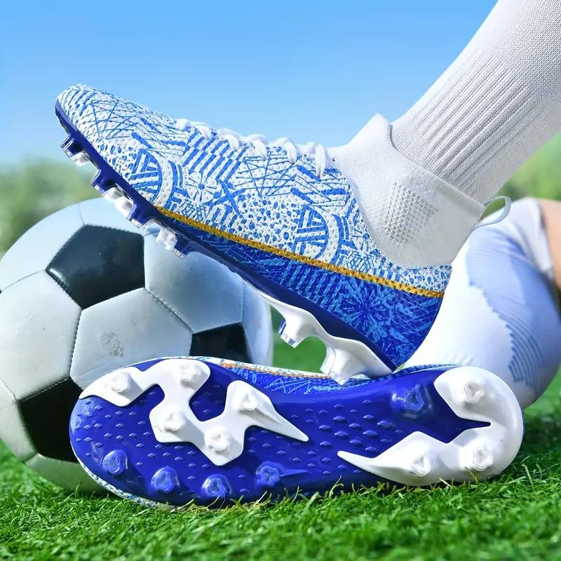 Boys High-Top Non-Slip Football Cleats - Breathable, Comfy, Professional Soccer Shoes with Spikes for All-Season Training and Competition