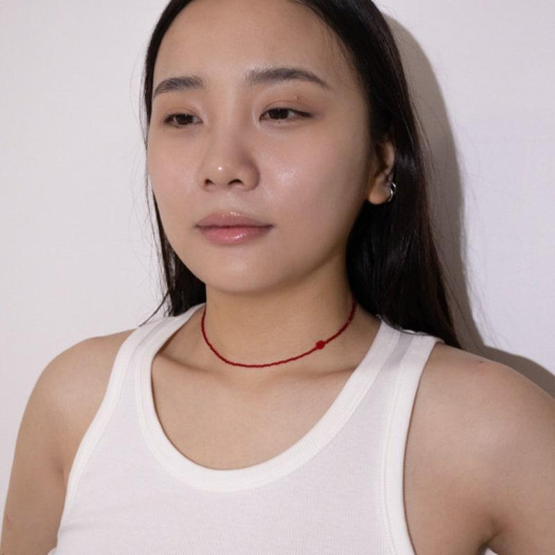 

Kiee Oshimu (Silver925) 701 Red Rose Beads Necklace (Silver925) 701 Red Rose Necklace