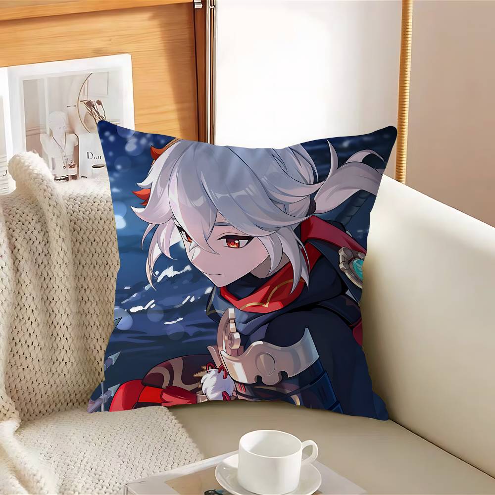 Наволочка Kaedehara ANIME Kazuh Съемная Моющаяся Наволочка для Подушки – Мягкий Лен для Всех Сезонов 12x12Inch