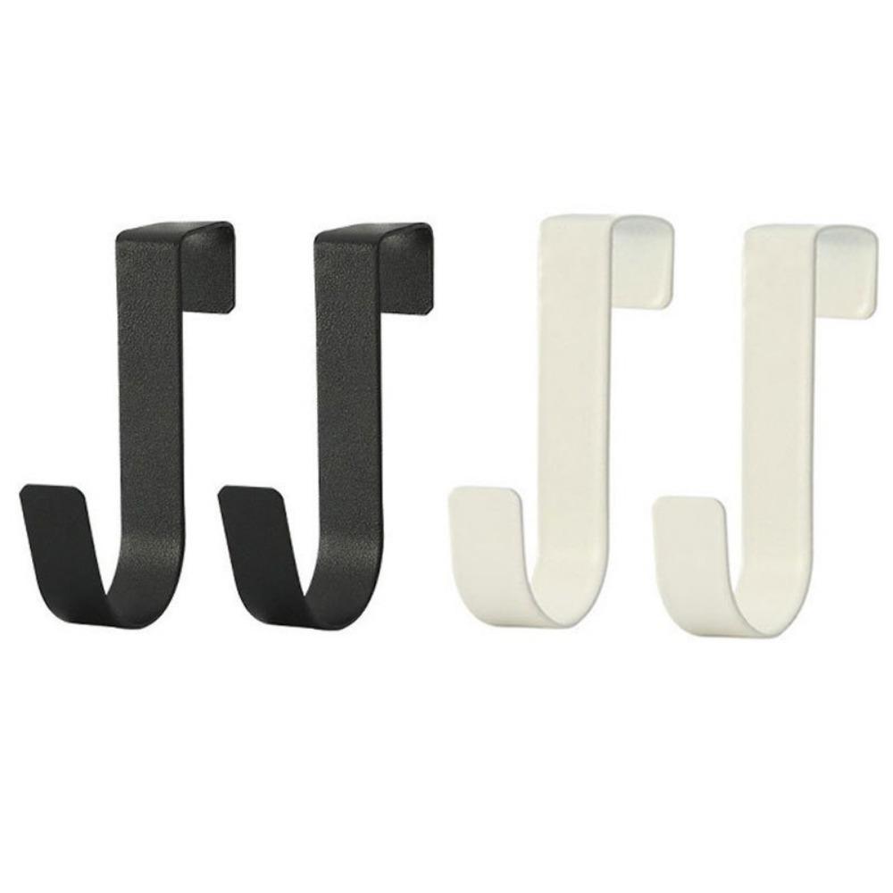 4Pcs Hole Free S-Shaped Stainless Steel Hook Multi-functional Durable Door Back Hook Simple Cabinet Door Hanging Rack for Home