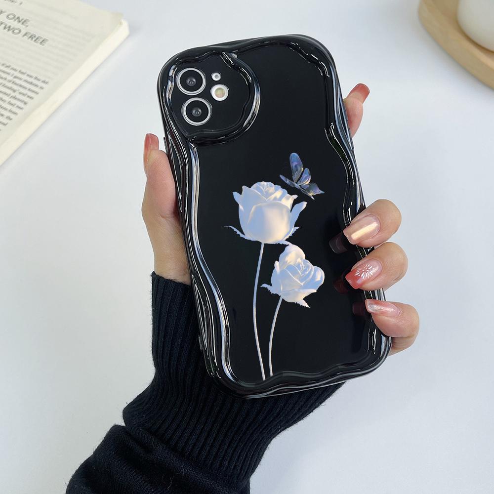 LZ16 flower Clear Soft Wave ტელეფონის ქეისები Xiaomi 11 Lite Redmi Note 13 12 8 Pro 9 12C A3 Infinix Smart 8 Tecno Protection უკანა ყდა