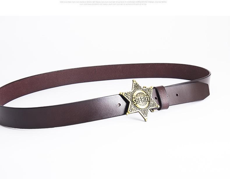 Herren Retro Leder Sheriff Gürtel - Europäisches & Amerikanisches Modeaccessoire