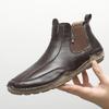 Mens Genuine Leather Chelsea Boots Fashion Casual Ankle Shoes Soft Comfortable Size 40~46