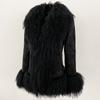 OFTBUY 2024 Winter Women Coat Real Natural Mongolia Sheep Fur Turn-down Collar New Fashion Jacket Thick Warm Casual Overwear