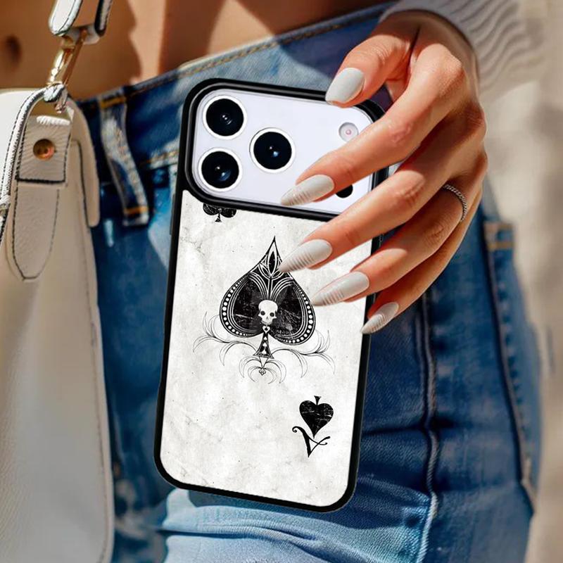 Ace of Spades Poker soft Phone Case For iPhone 17 Air 14 15 13 12 Max Cover For Apple 14 15 16 16e 11 Pro Max Plus Coque