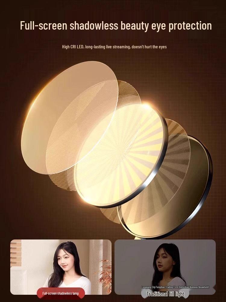 Full Screen Shadowless LED Beauty Studio Key Light for Professional Live Streaming