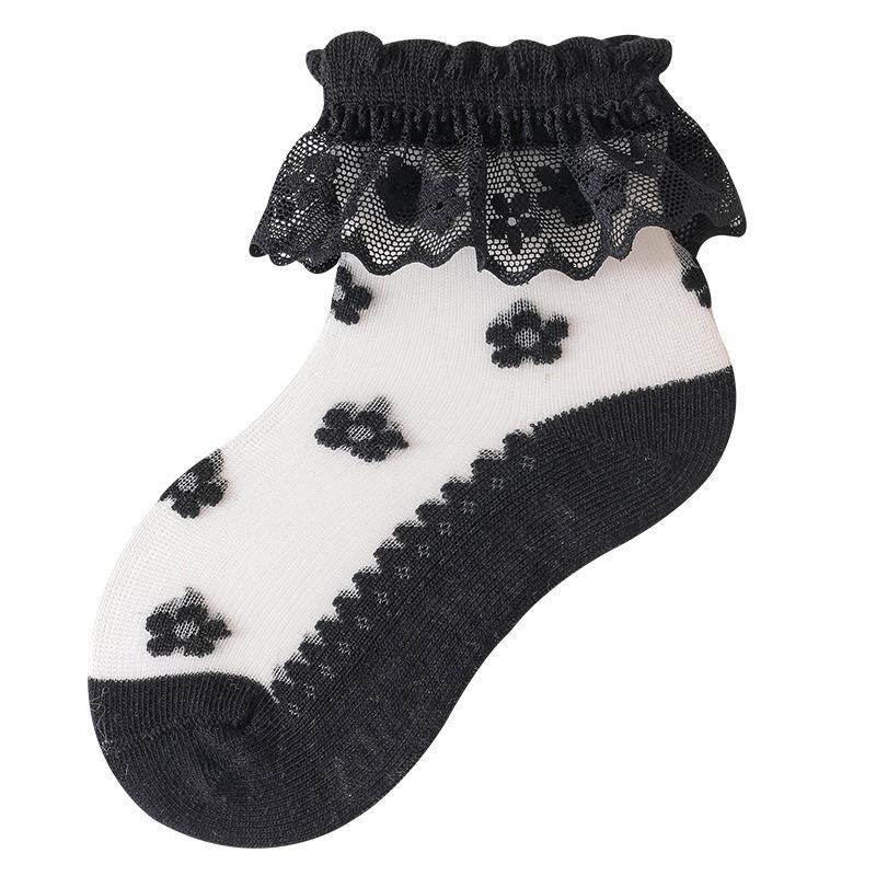 Baby Girl Socks Breathable Cotton Lace Ruffle Princess Mesh Socks Children Ankle Short Sock White Pink Beige Girls Kids Toddler