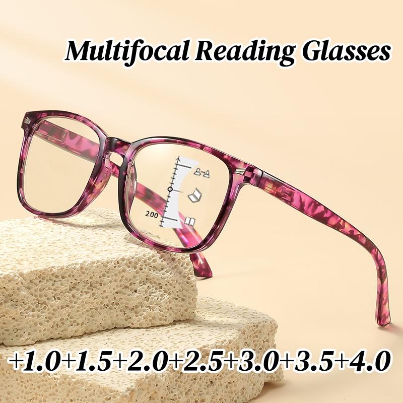Trends Printed Multifocal Reading Glasses Women Men Anti Blue Light Eyeglasses Fashion Multifocal Degree Glasses Near and Away