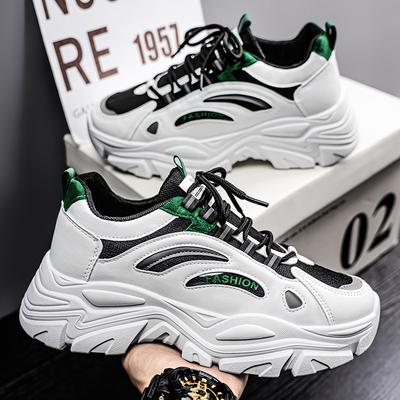 Papa schoenen herenschoenen zomer nieuwe ademende mesh schoenen heren trend veelzijdige plateau witte schoenen casual sportschoenen