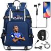 Soccer Print Backpack for Teens Casual Travel USB Charging Student Bookbag Sports Backpack Large Capacity