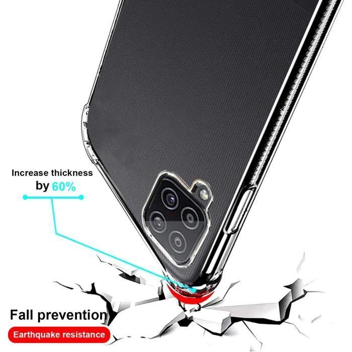 PHONE CASE Case for Samsung A12, Transparent Samsung A12 Case + 2Pack Tempered Glass Screen Protector, S193