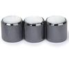3 Black Metal Volume Control Electric Guitar Knobs White Shell Top
