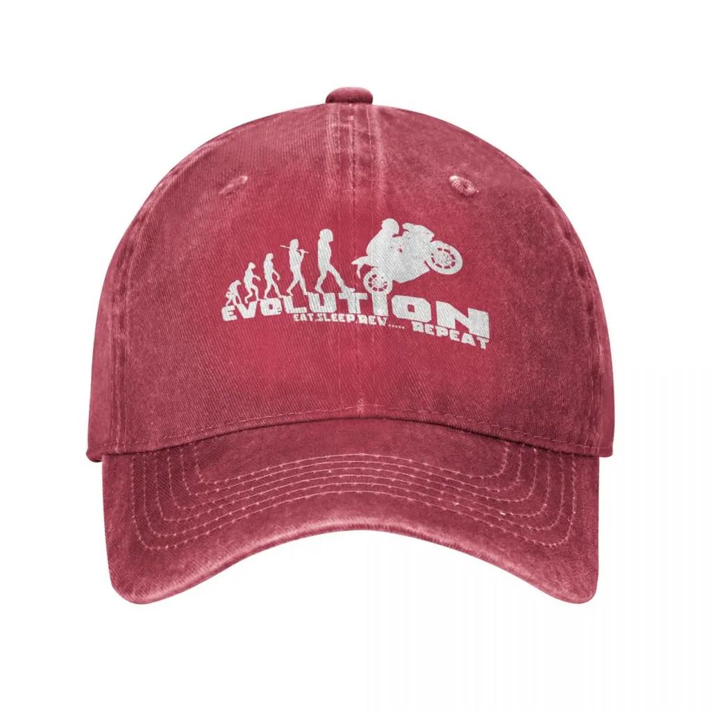 Vintage Denim Biker Evolution Motorcycle Baseball Caps Women Hat Adjustable Casquette Gorras