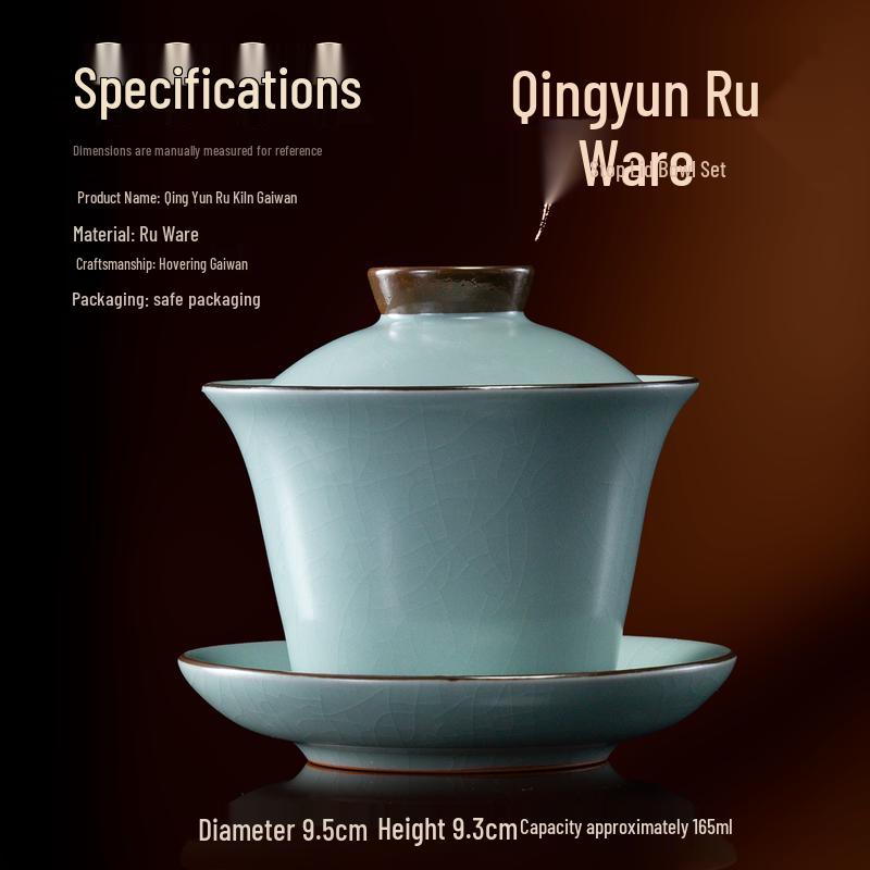 Ru Kiln Lotus Ice Crackle Gaiwan Tea Bowl