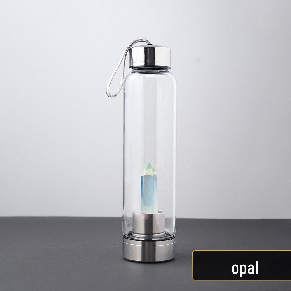 Hexagonal Prism Crystal Glass Water Cup with Magic Wand Spa Design - Custom Logo Option Available
