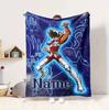 Custom Name Cosmic Warrior Flannel Blanket Throw Blanket Soft Warm Sofa Bed Decor Unique Gift