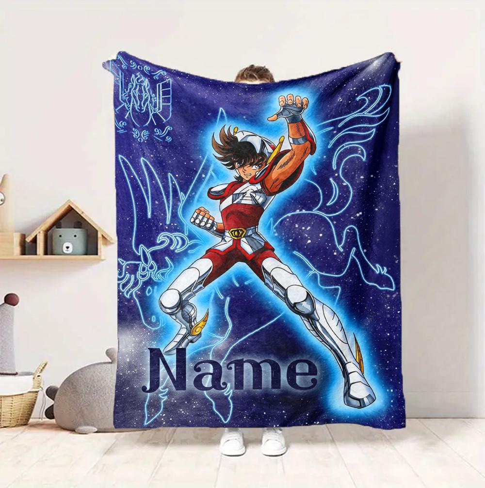 Custom Name Cosmic Warrior Flannel Blanket Throw Blanket Soft Warm Sofa Bed Decor Unique Gift