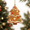 Christmas Tree Hanging Trinkets Gingerbread Pendant, Double-sided Acrylic Ornament for Decorative Party Favors Holiday Home Decor And Car Rearview