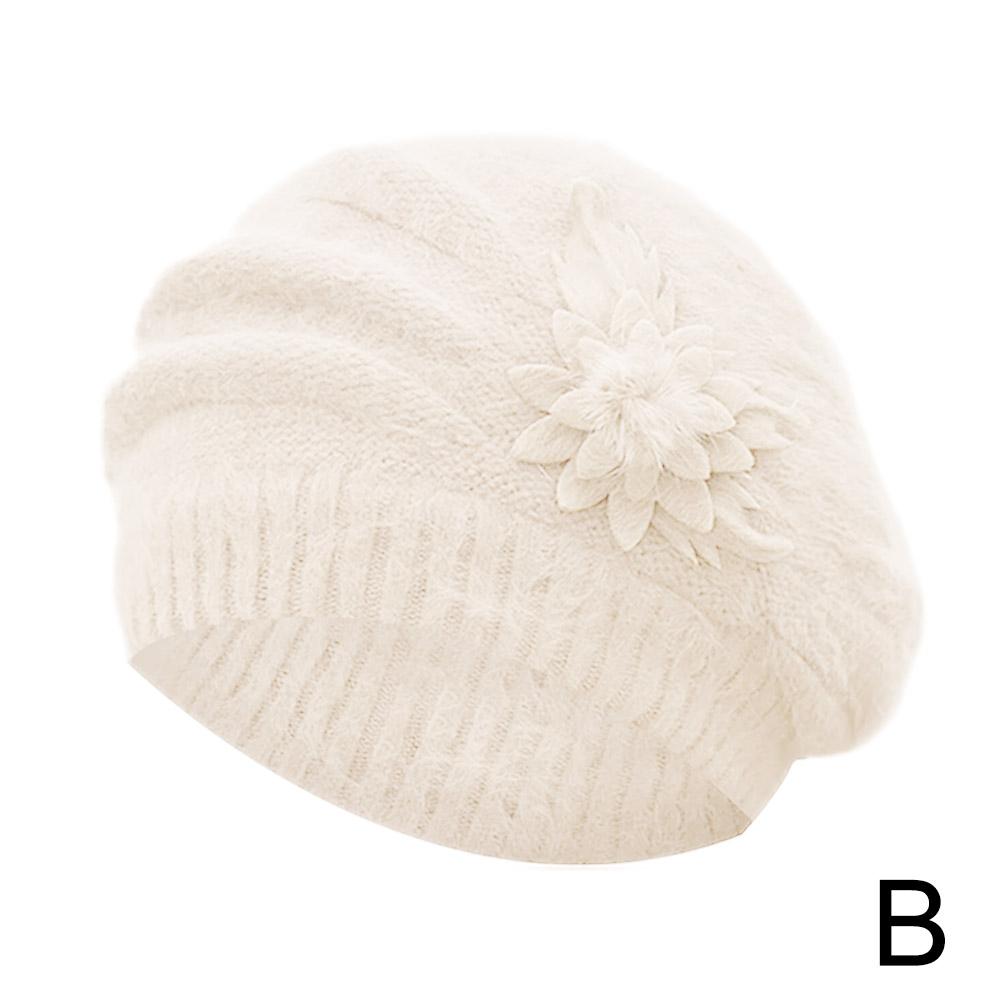 

Зимняя женская шапка-берет - корейская мода толстый кролик женщины, теплый для молодых волос вязаный берет ха P9D8 beige-One size